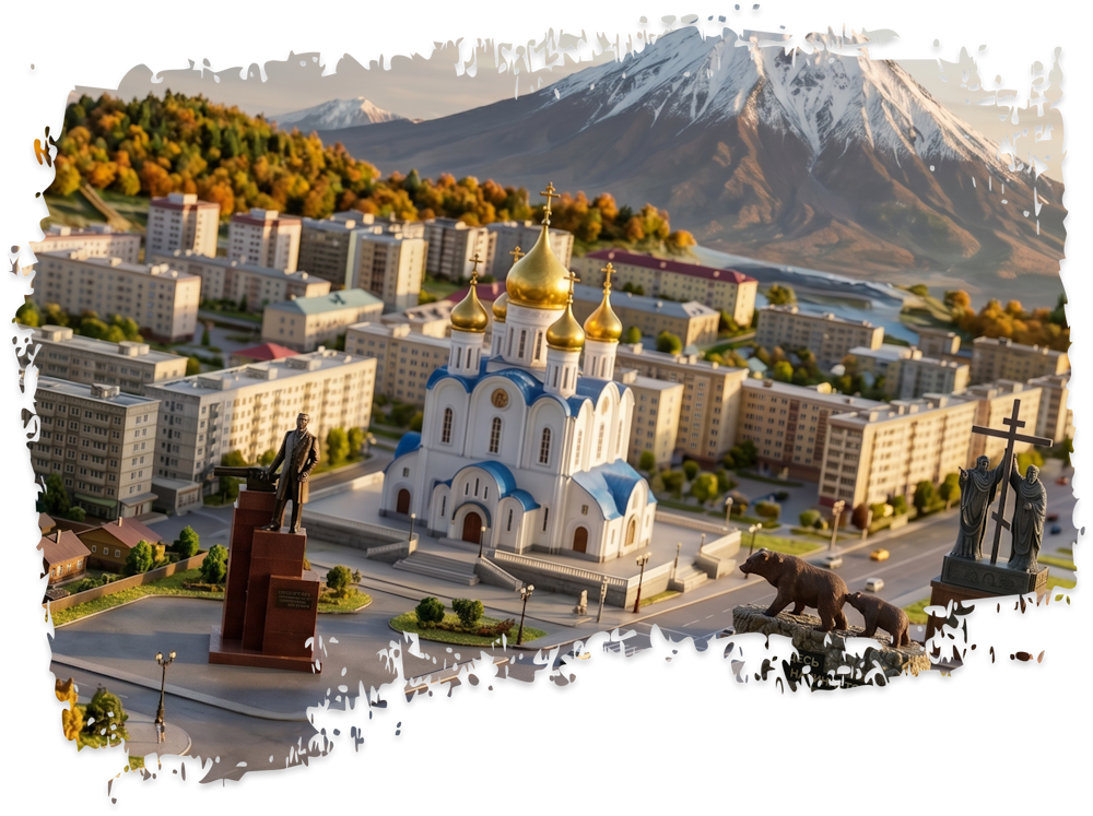 Вид на город и храм